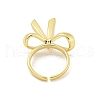 Rack Plated Brass Bowknot Open Cuff Ring for Women RJEW-Z039-16G-3