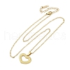 Hollow Heart 304 Stainless Steel Pendant Necklaces NJEW-M096-13G-2