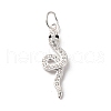 925 Sterling Silver Micro Pave Black and Clear Snake Pendants STER-D304-04A-S-1