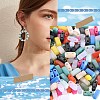 SUNNYCLUE 1000pcs 10 Colors Opaque Acrylic Slide Charms OACR-SC0001-37B-5