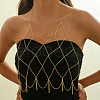 Elegant Iron Geometric Mesh Tassel Chest Body Chains for Daily Party Outfit ZU3028-2