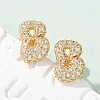 Brass Micro Pave Cubic Zirconia Stud Earrings EJEW-Z091-04G-B-1