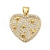 Brass Micro Pave Cubic Zirconia Pendants KK-K401-05C-G-1