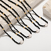 Natural Black Spinel Faceted Rondelle and Freshwater Pearl Beaded Necklaces AF5401-2