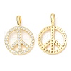 Rack Plating Brass Micro Pave Cubic Zirconia Pendants KK-A185-32G-2