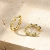 Oval Brass Micro Pave Clear Cubic Zirconia Hoop Earrings EJEW-D311-029G-2