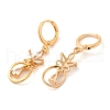 Rack Plating Golden Brass Dangle Leverback Earrings EJEW-B037-22G-2