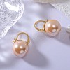 Pearl Earrings Gray Round Ball Hoop Dangle Earrings Stud Elegant Shell Pearl Drop Stud Imitation Freshwater Cultured Pearls Earrings Brass Charms Jewelry Gift for Women JE1096B-4