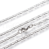 304 Stainless Steel Figaro Chain Necklaces NJEW-E143-04P-2
