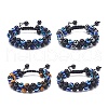 4Pcs 4 Style Natural Eyeless Obsidian & Mixed Gemstone & Resin Evil Eye Braided Bead Bracelets Set BJEW-JB08840-1