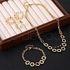 316L Surgical Stainless Steel Hexagon Link Chain Necklaces & Bracelets & Stud Earrings & Rings Sets FS-WGC2A1E-01-1