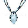 Bohemian Style Teardrop Zinc Alloy & Resin & Glass Seed Beaded Pendant Necklaces FS-WGFDF3E-04-2