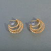 C-shaped Twisted Brass Stud Earrings IU4214-2