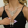 Zinc Alloy Rhinestone Dangle Earrings & Bib Necklaces Sets for Women FS-WGB2FE8-01-2