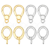 BENECREAT 8Pcs 4 Styles Brass Spring Gate Rings KK-BC0013-65-1