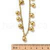 304 Stainless Steel Round Ball Tassel Cable Chain Necklaces for Women NJEW-C088-02G-3