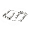 Tarnish Resistant 304 Stainless Steel Rectangle with Heart Hoop Earrings for Women STAS-B034-12P-2