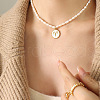 Mother's Day Jewellery 304 Stainless Steel Pave Natural White Shell Constellation Pendant Natural Freshwater Pearl Rice Beaded Necklaces for Women FS-WG631DE-01-1
