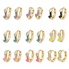 Brass Micro Pave Clear Cubic Zirconia Hoop Earrings EJEW-A132-12G-4