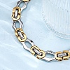 201 Stainless Steel Byzantine Chain Bracelets BJEW-B078-151GP-5