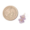 4Pcs 4 Styles Natural Amethyst & Agate & Green Aventurine & Lapis Lazuli Faceted Round Beaded Flower Pendants PALLOY-TA00256-2