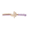 Faceted Bicone Glass with Round Glass Seed Beads Braided Bead Bracelets BJEW-MZ00164-06-2