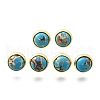 Brass Half Round Stud Earrings EJEW-Z124-01G-4
