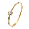 Flat Round Cubic Zirconia Bangles BJEW-F474-24G-1