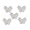 Brass Micro Pave Clear Cubic Zirconia Connector Charms KK-E068-VF247-4