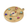 304 Stainless Steel Rhinestone Pendants STAS-I325-037G-01-2