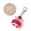Angel Glass Beaded & Alloy Pendant Decorations HJEW-MZ00189-05-3
