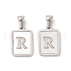304 Stainless Steel Pave Shell Pendants STAS-G327-01P-R-1