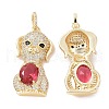 Brass Micro Pave Cubic Zirconia Pendants ZIRC-I063-35G-1