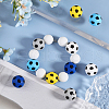 GOMAKERER 10Pcs 5 Colors Football Food Grade Eco-Friendly Silicone Focal Beads SIL-GO0001-19-4