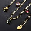Ion Plating(IP) 304 Stainless Steel Colorful Cubic Zirconia Charm Anklets for Women STAS-P379-01G-3