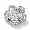 Rack Plating Brass Micro Pave Cubic Zirconia Beads KK-L224-023P-2