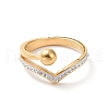 Crystal Rhinestone Wave with Round Ball Finger Ring RJEW-D120-11B-G-2