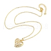 Brass Micro Pave Clear Cubic Zirconia Heart Pendant Necklaces for Women NJEW-R027-01G-01-4