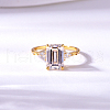 Elegant Rectangle S925 Sterling Silver Cubic Zirconia Women's Ring Jewelry GD0534-4-3