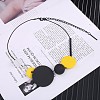 Alloy & Wood & CCB Plastic Discs Bib Choker Necklaces for Women FS-WG8FB65-04-1
