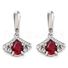 Brass Pave Cubic Zirconia Ginkgo Leaf Hoop Earrings for Women EJEW-I304-30P-06-1