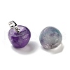 Natural  Fluorite Teacher Apple Charms G-Z022-02A-P-2