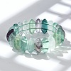 Bicone Natural Fluorite Beads Stretch Bracelets for Women Men BJEW-C097-05H-2