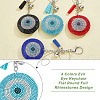 DICOSMETIC 4Pcs 4 Colors Evil Eye Full Rhinestones Keychains KEYC-DC0001-24-5