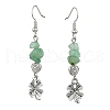 Natural  Green Aventurine Chip Dangle Earrings Set for Women EJEW-JE06249-01-2