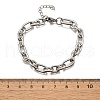304 Stainless Steel Figaro Chains Bracelets for Men Women BJEW-R021-07P-5