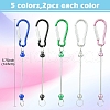 10Pcs 5 Colors Aluminum Climbing Carabiners AJEW-YW0001-22-2