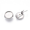 304 Stainless Steel Brooch Cabochon Settings STAS-E547-08A-P-2