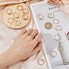 FIBLOOM 19Pcs 19 Style Alloy Open Cuff Rings Set with Rhinestone RJEW-FI0001-16-4