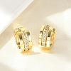 Brass Micro Pave Clear Cubic Zirconia Hoop Earrings EJEW-D311-054G-5